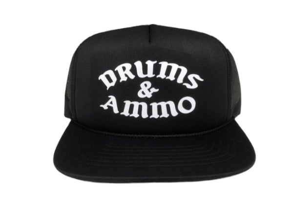 Drums & Ammo Black Trucker Snap Back