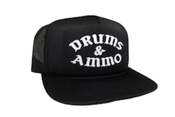 Drums & Ammo Black Trucker Snap Back